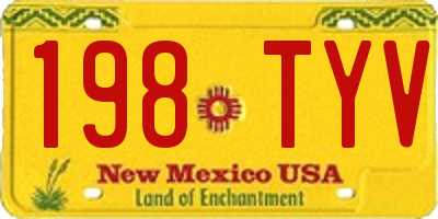 NM license plate 198TYV