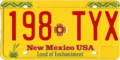 NM license plate 198TYX