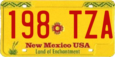NM license plate 198TZA