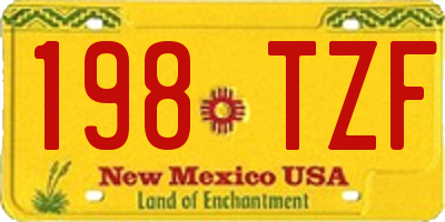 NM license plate 198TZF