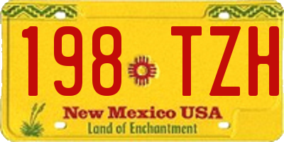 NM license plate 198TZH