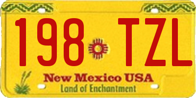 NM license plate 198TZL