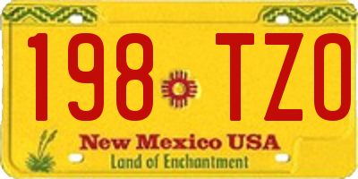 NM license plate 198TZO