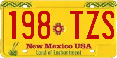 NM license plate 198TZS