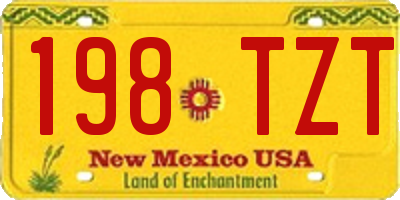 NM license plate 198TZT