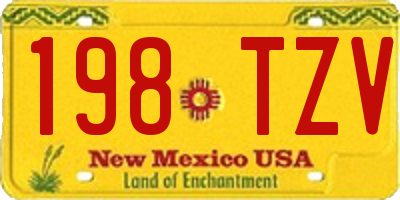 NM license plate 198TZV