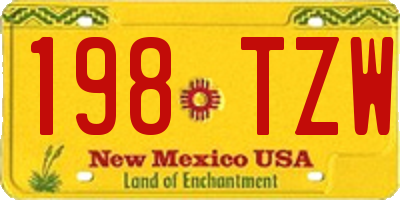NM license plate 198TZW
