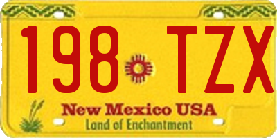 NM license plate 198TZX