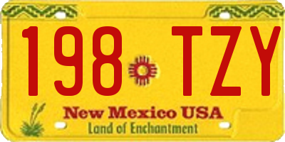 NM license plate 198TZY