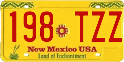 NM license plate 198TZZ