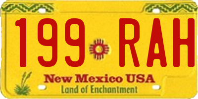 NM license plate 199RAH