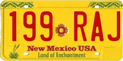 NM license plate 199RAJ