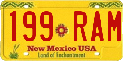 NM license plate 199RAM