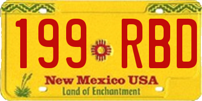NM license plate 199RBD