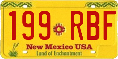 NM license plate 199RBF