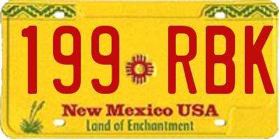 NM license plate 199RBK