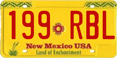 NM license plate 199RBL