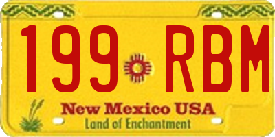 NM license plate 199RBM