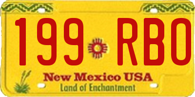 NM license plate 199RBO