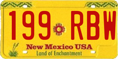 NM license plate 199RBW