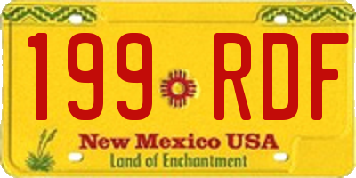NM license plate 199RDF