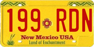 NM license plate 199RDN