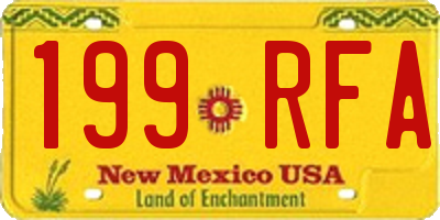 NM license plate 199RFA