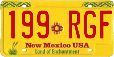 NM license plate 199RGF