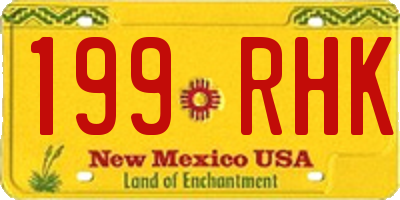 NM license plate 199RHK