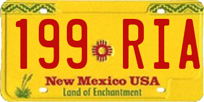 NM license plate 199RIA