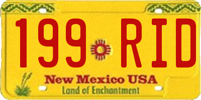 NM license plate 199RID