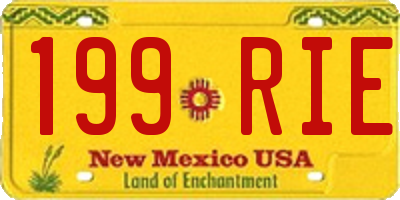 NM license plate 199RIE