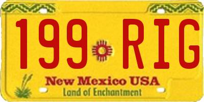 NM license plate 199RIG