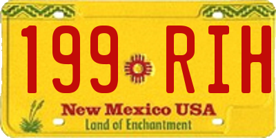 NM license plate 199RIH