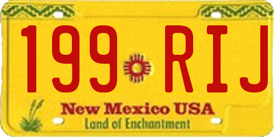 NM license plate 199RIJ