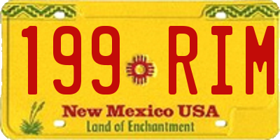 NM license plate 199RIM