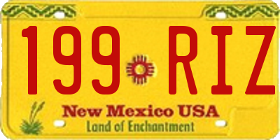 NM license plate 199RIZ
