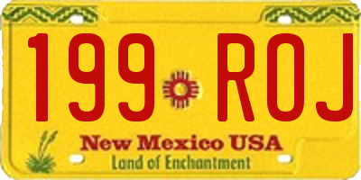 NM license plate 199ROJ