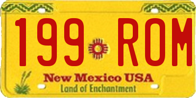 NM license plate 199ROM