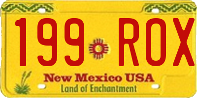 NM license plate 199ROX