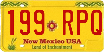 NM license plate 199RPQ