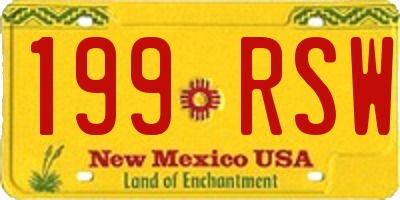 NM license plate 199RSW