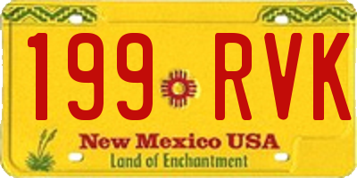 NM license plate 199RVK
