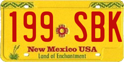 NM license plate 199SBK