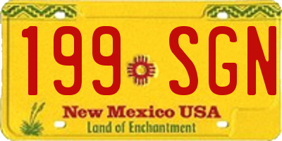 NM license plate 199SGN