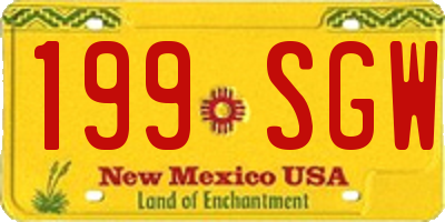 NM license plate 199SGW
