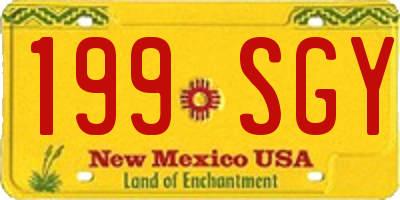 NM license plate 199SGY