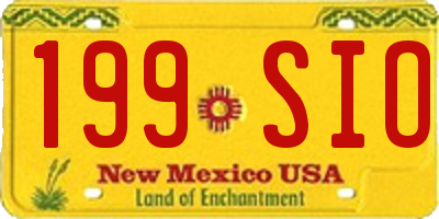 NM license plate 199SIO