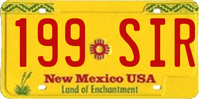 NM license plate 199SIR