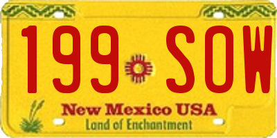 NM license plate 199SOW